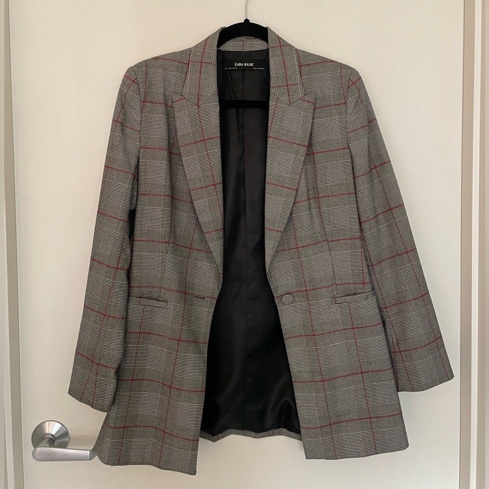 Zara Basic Checkered Blazer